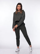 Jaqueta Cropped de Sarja em Algodão Verde