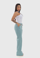 Calça Wide Leg em Sarja Green