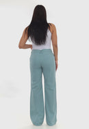 Calça Wide Leg em Sarja Green