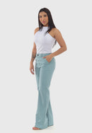 Calça Wide Leg em Sarja Green