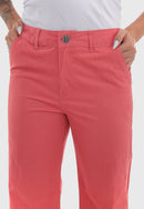 Calça Wide Leg em Sarja Coral
