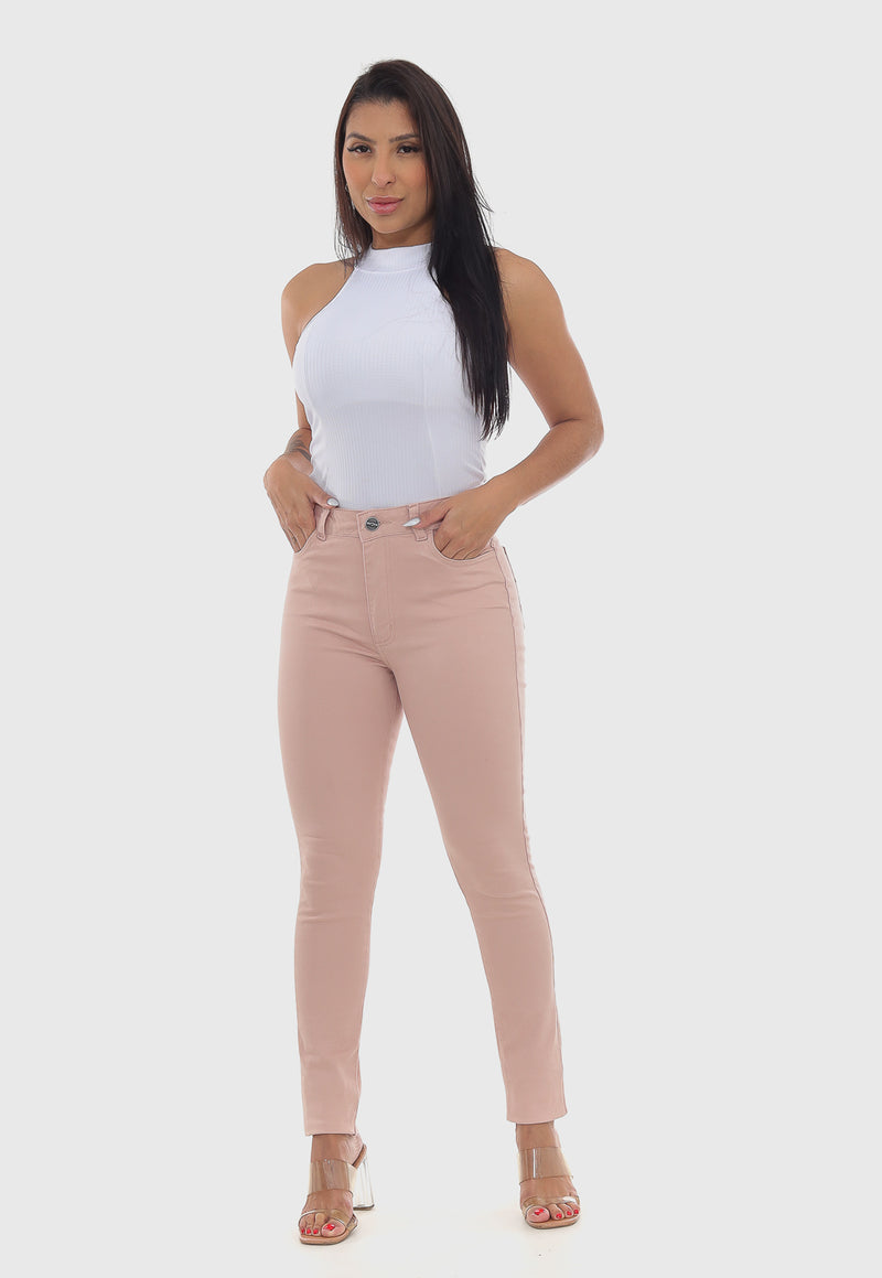 Calça Sarja Lycra Nude