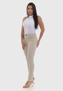 Calça Sarja Lycra Bege Claro
