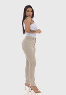 Calça Sarja Lycra Bege Claro