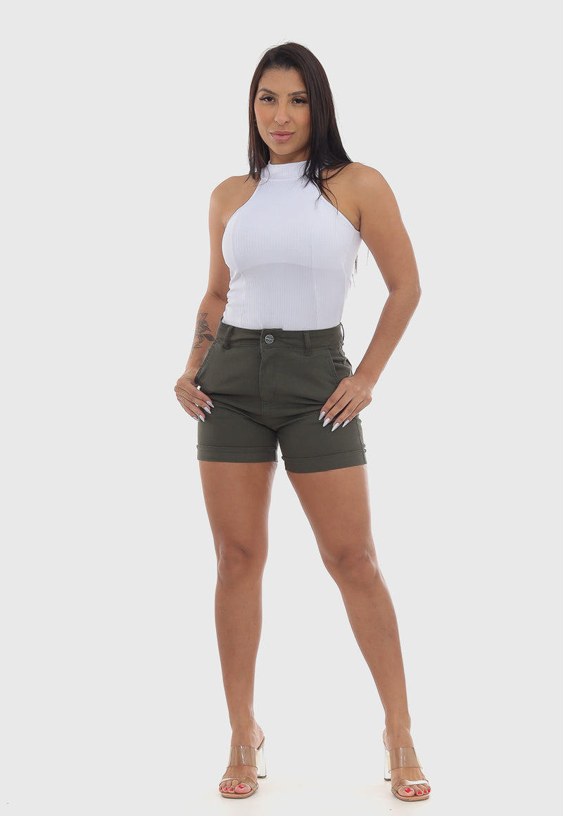 Shorts Cintura Média Verde