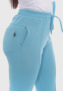 Calça Moletom em Algodão Ciano