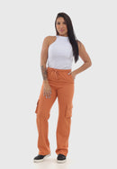 Calça Moletom em Algodão Caramelo