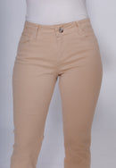 Calça Skinny em Sarja Elastano Creme Claro