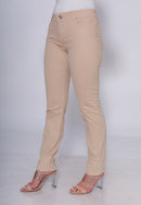 Calça Skinny em Sarja Elastano Creme Claro