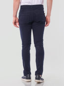 Calça Slim em Sarja Elastano Azul Marinho