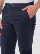 Calça Slim em Sarja Elastano Azul Marinho