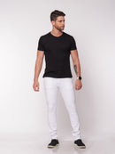 Skinny em Sarja Elastano Branca