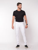 Skinny em Sarja Elastano Branca