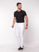 Skinny em Sarja Elastano Branca