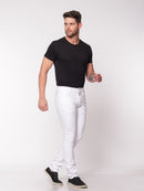 Skinny em Sarja Elastano Branca