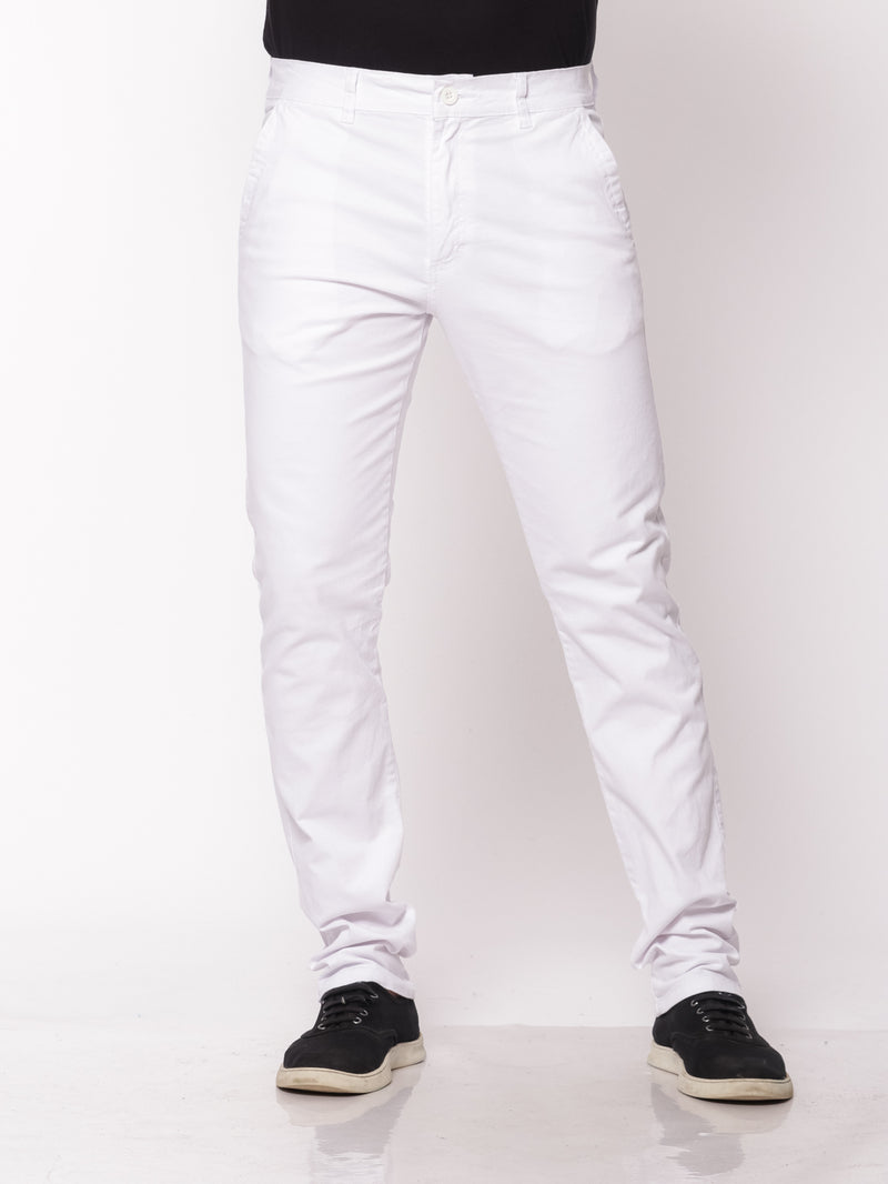 Calça Skinny em Sarja Elastano Branca