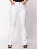 Calça Flare em Sarja Lycra Branca