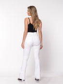 Calça Flare em Sarja Lycra Branca