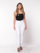 Calça Skinny em Sarja Lycra Branca