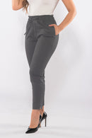 Calça Sarja com Elástico no Cós Chumbo