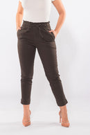 Calça Sarja Lycra com Elástico no Cós Verde